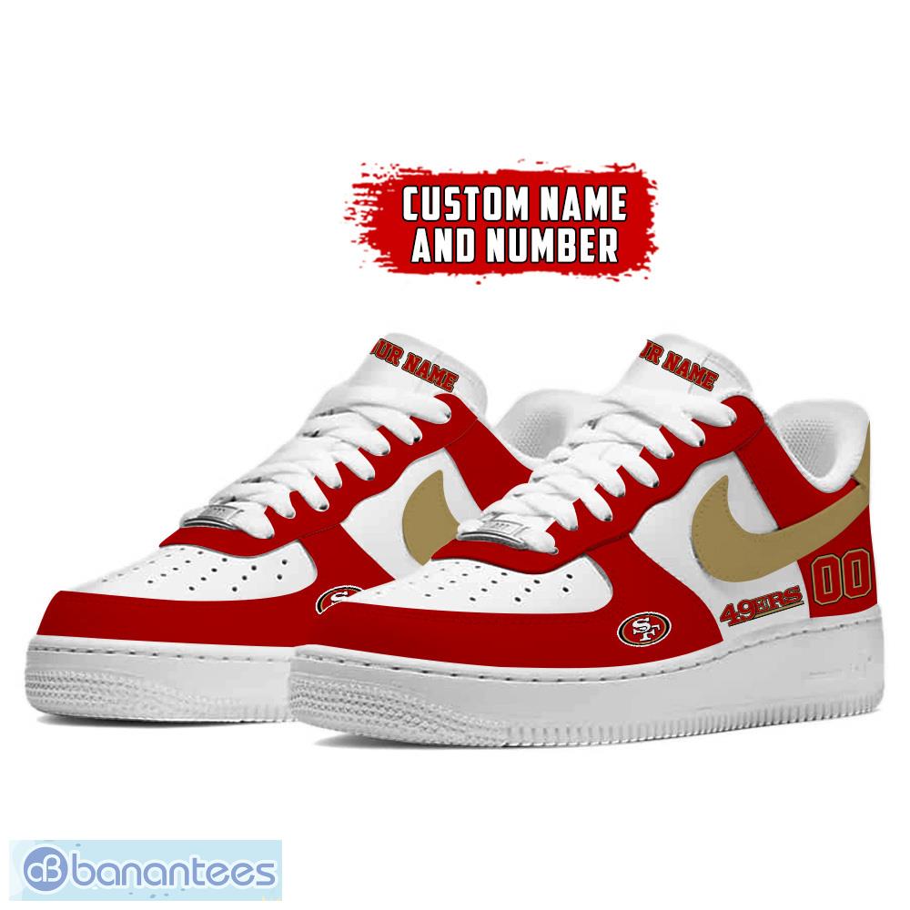 custom number and name san francisco 49ers nfl air force 1 sneakers new for fans gift shoes 1 image Custom Number And Name San Francisco 49ers NFL Air Force 1 Sneakers New For Fans Gift Shoes - San Francisco 49ers NFL Air Force Sneakers Personalized Photo 2