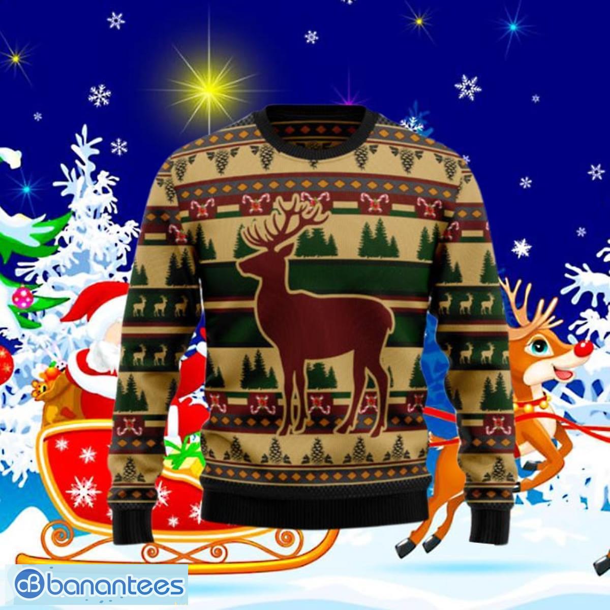 Deer Pattern Ugly Christmas Sweaters Impressive Gift For Men And Women Product Photo 1