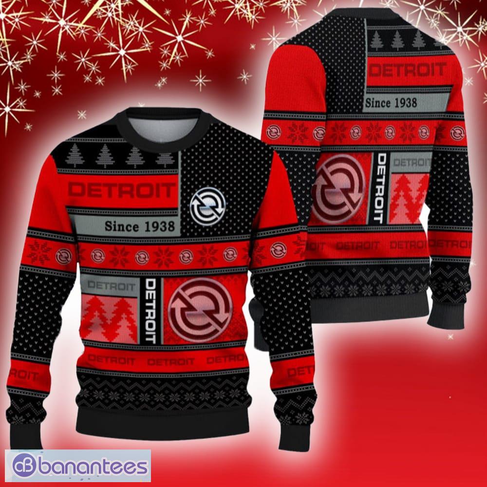 Detroit Diesel Ugly Christmas Sweater 2023 New Car Logo Gift Holidays  Familys - Banantees