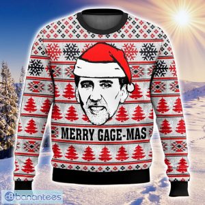 Funny Nicolas Cage All Over Printed Cute Ugly Christmas Sweater Christmas Gift Ideas Product Photo 1