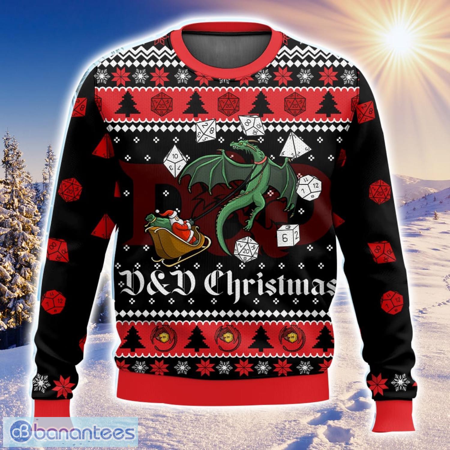 dungeons dragons christmas ugly christmas sweater 2023 christmas gift for men and women image Dungeons & Dragons Christmas Ugly Christmas Sweater 2023 Christmas Gift For Men And Women Product Photo 1