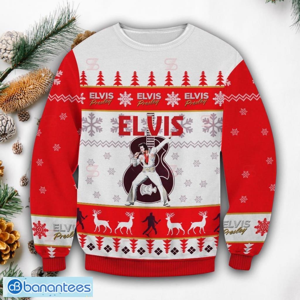 Elvis With Grandma Christmas Ugly Sweater All Over Printed Sweater Christmas  Gift - Banantees