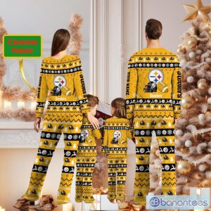 Pittsburgh Steelers Personalized Christmas Pajamas For Fans Product Photo 2