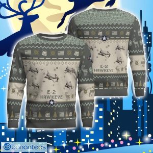 E-2 Hawkeye E2 Aircraft Ugly Christmas Sweater Aircraft Lover Gift Veteran Aircraft All Over Printed Sweater Product Photo 1
