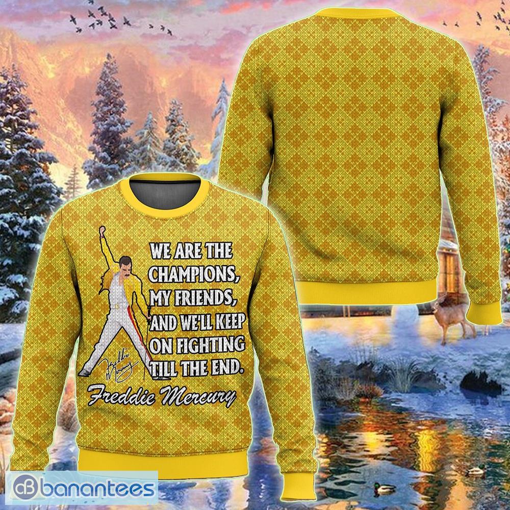 Freddie Mercury We are The Champion 3D Sweater Christmas Gift Ugly