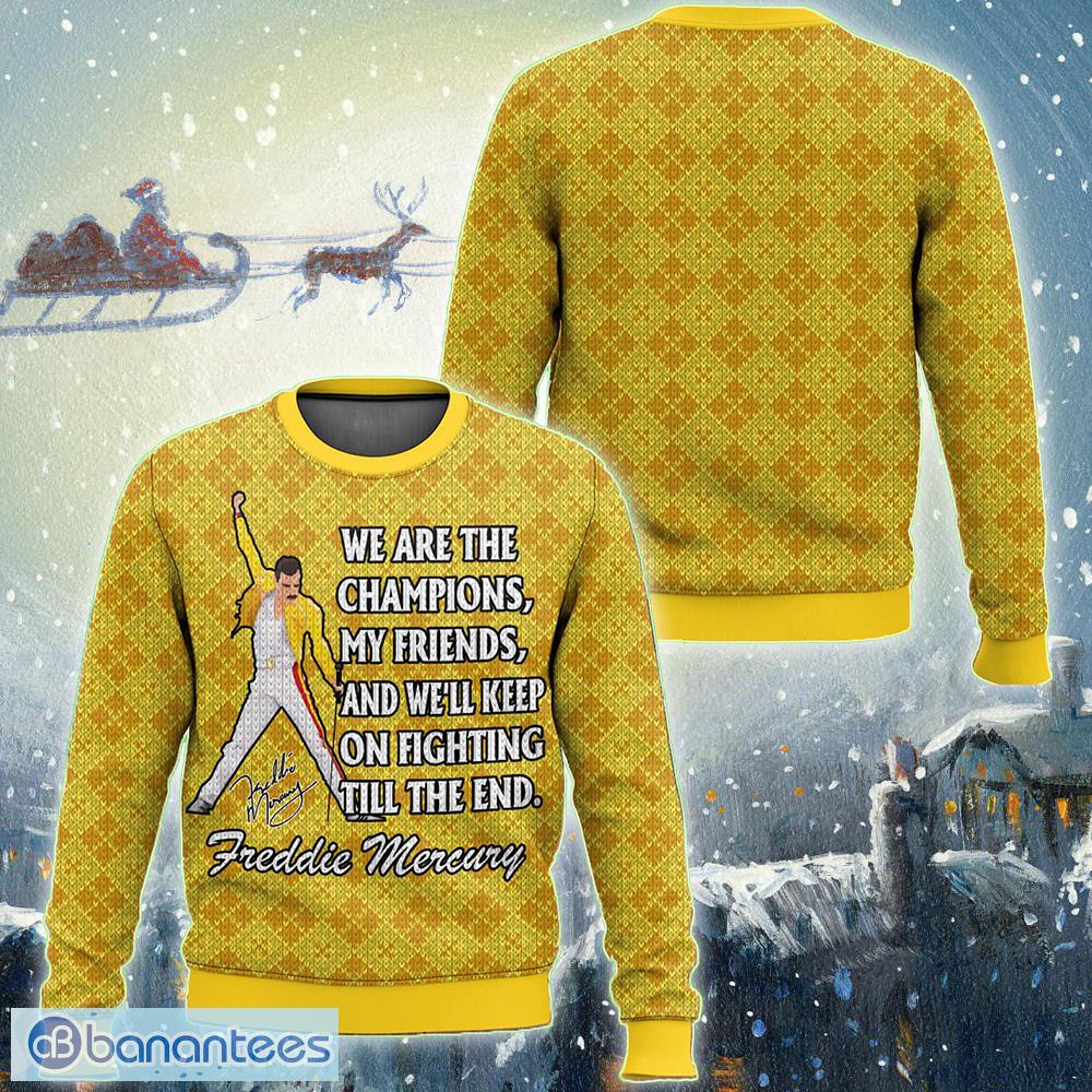 Freddie Mercury We are The Champion 3D Sweater Christmas Gift Ugly