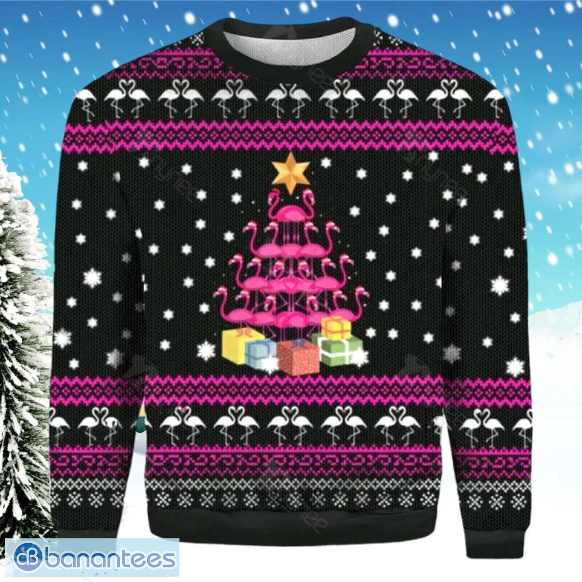 Funny Flamingo Tree Ugly Christmas Sweater Gift For Men And Women Product Photo 1