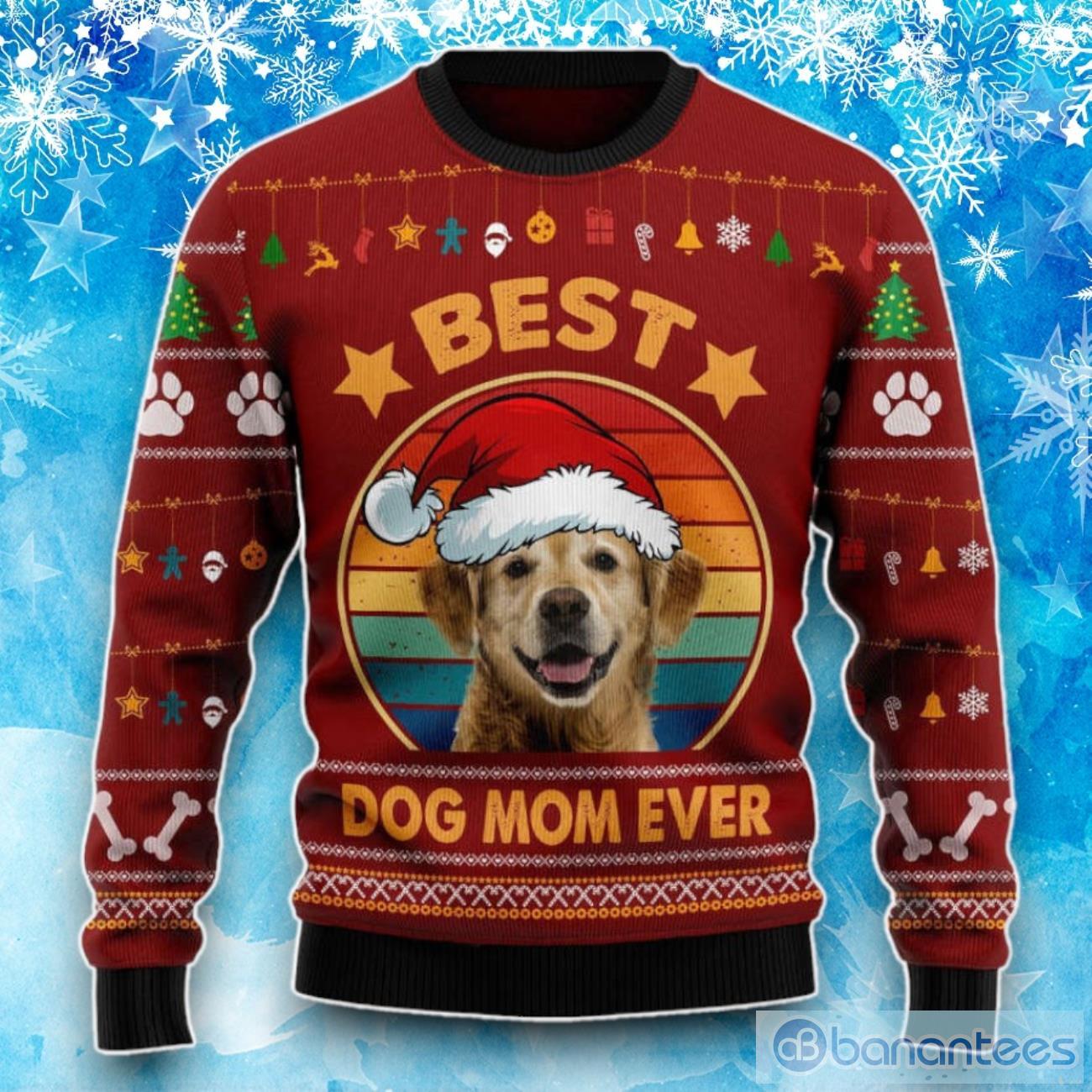 Golden Retriever Best Dog Mom Ever Ugly Christmas Sweater, Gift For Christmas Product Photo 1