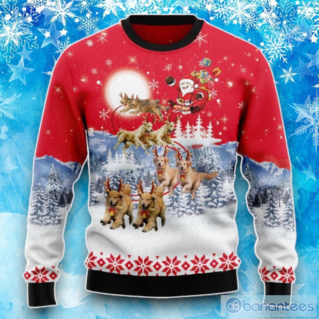 Golden Retriever Santa Claus Ugly Christmas Sweater, Best Gift For Christmas 2023 Product Photo 1