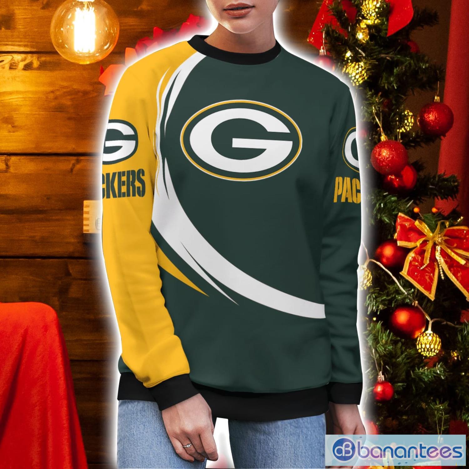 Green Bay Packers Simple Vintage 3D Sweater Christmas Gift For