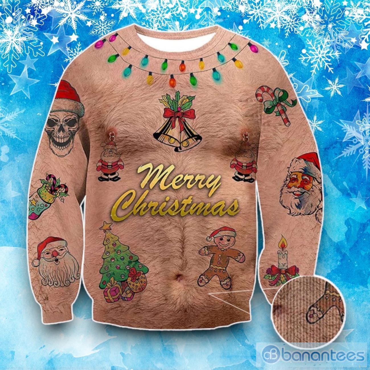 Hairy chest hot sale xmas sweater