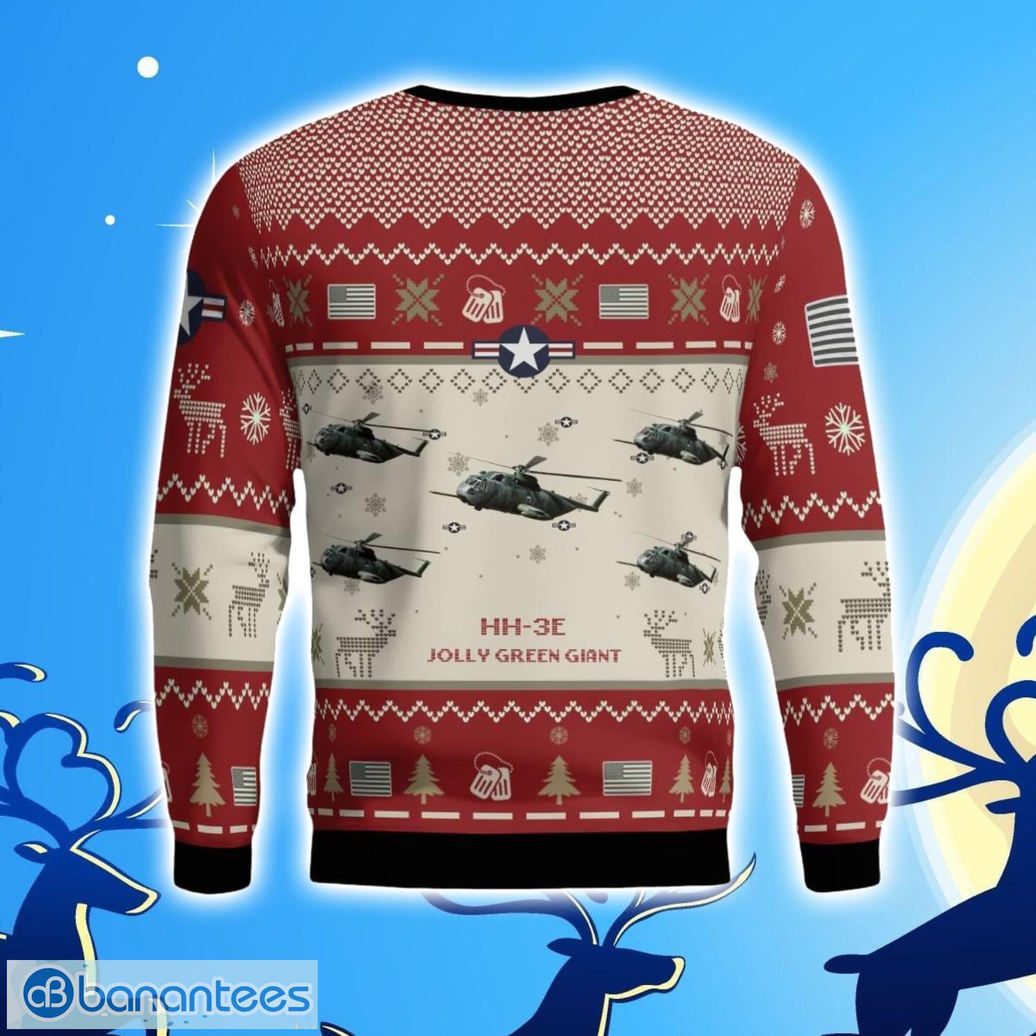 HH 3E Jolly Green Giant HH3E Aircraft Ugly Christmas Sweater