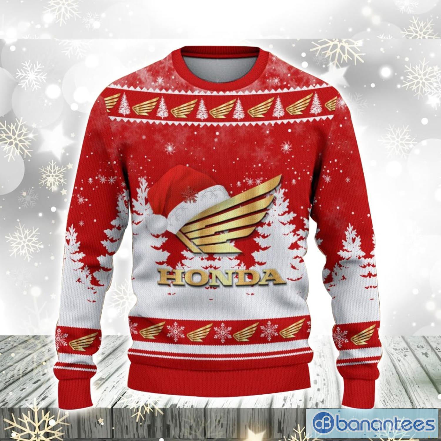 Honda Motorcycle Logo Wearing Santa Hat Christmas Gift Ugly