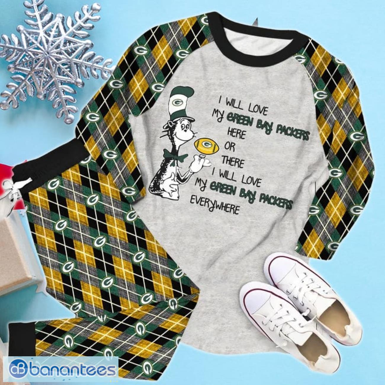 i will love my green bay packers everywhere pajama set 1 image I Will Love My Green Bay Packers Everywhere Pajama Set Product Photo 2