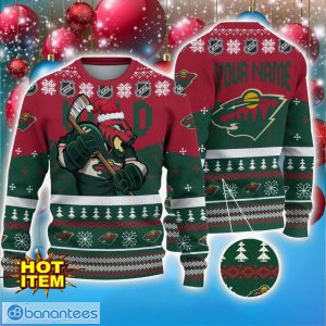 Minnesota Wild 3D Ugly Christmas Sweater Christmas Holiday Gift For Men And Women Custom Name Product Photo 1