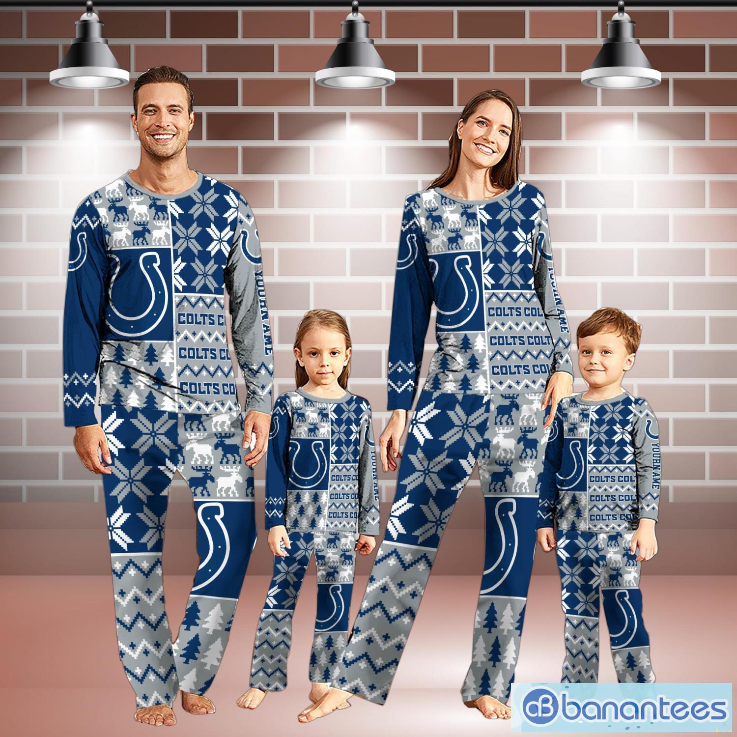 Indianapolis Colts Pajamas Set Christmas snowflake pattern Pajamas