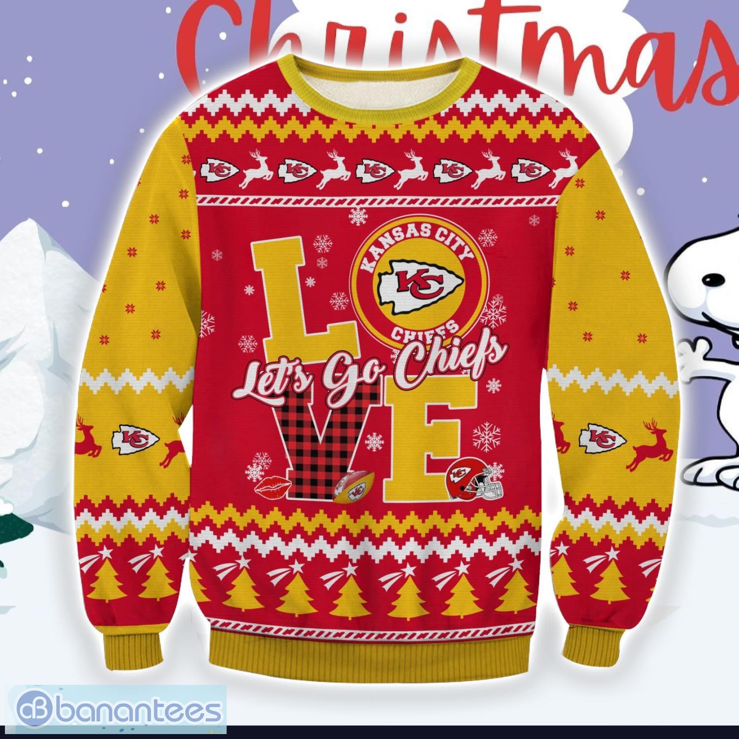 Kansas City Chiefs Love All Over Printed 3D Ugly Sweater Christmas Gift Product Photo 1