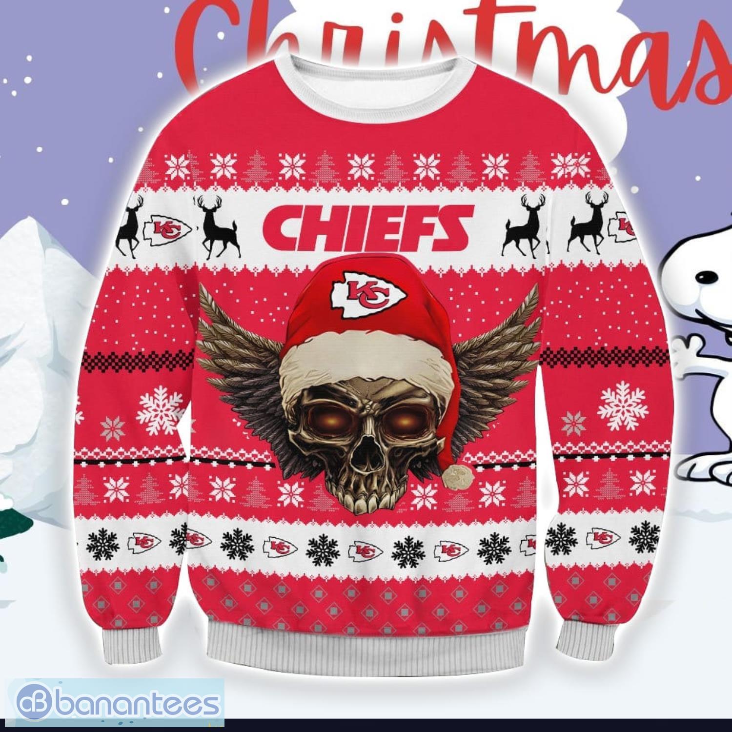 Kansas City Chiefs Skull All Over Printed 3D Ugly Sweater Christmas Gift Product Photo 1