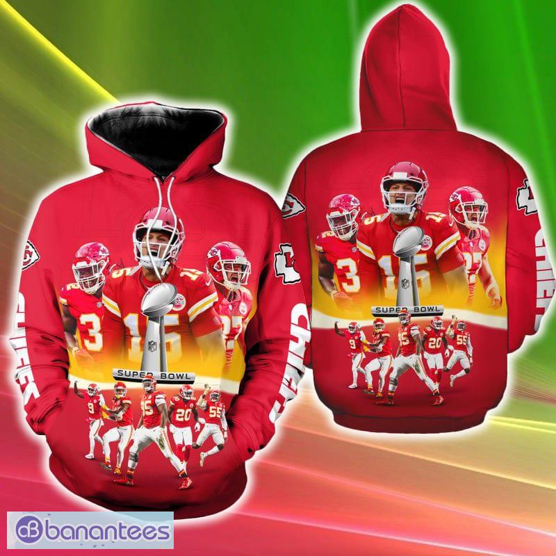 Kansas City Chiefs Super Bowl LVII Unisex Winter 3D Hoodie New Gift Fans  Full Over Print For Men And Women - Banantees