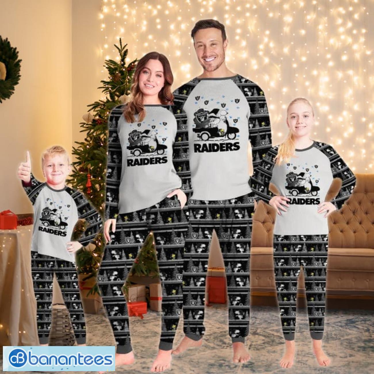 Las Vegas Raiders Team Pajamas Set Christmas Gift For Football Fan Family  Holiday Gift Personalized Name - Banantees