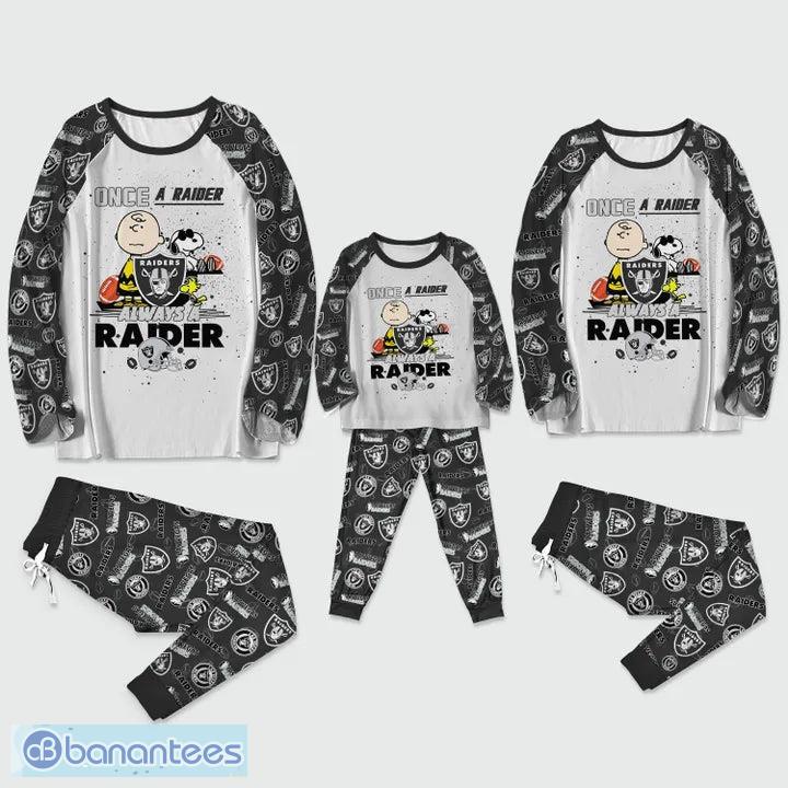 Las Vegas Raiders Youth Holiday Long Sleeve T-Shirt & Pants Pajama Set -  Black