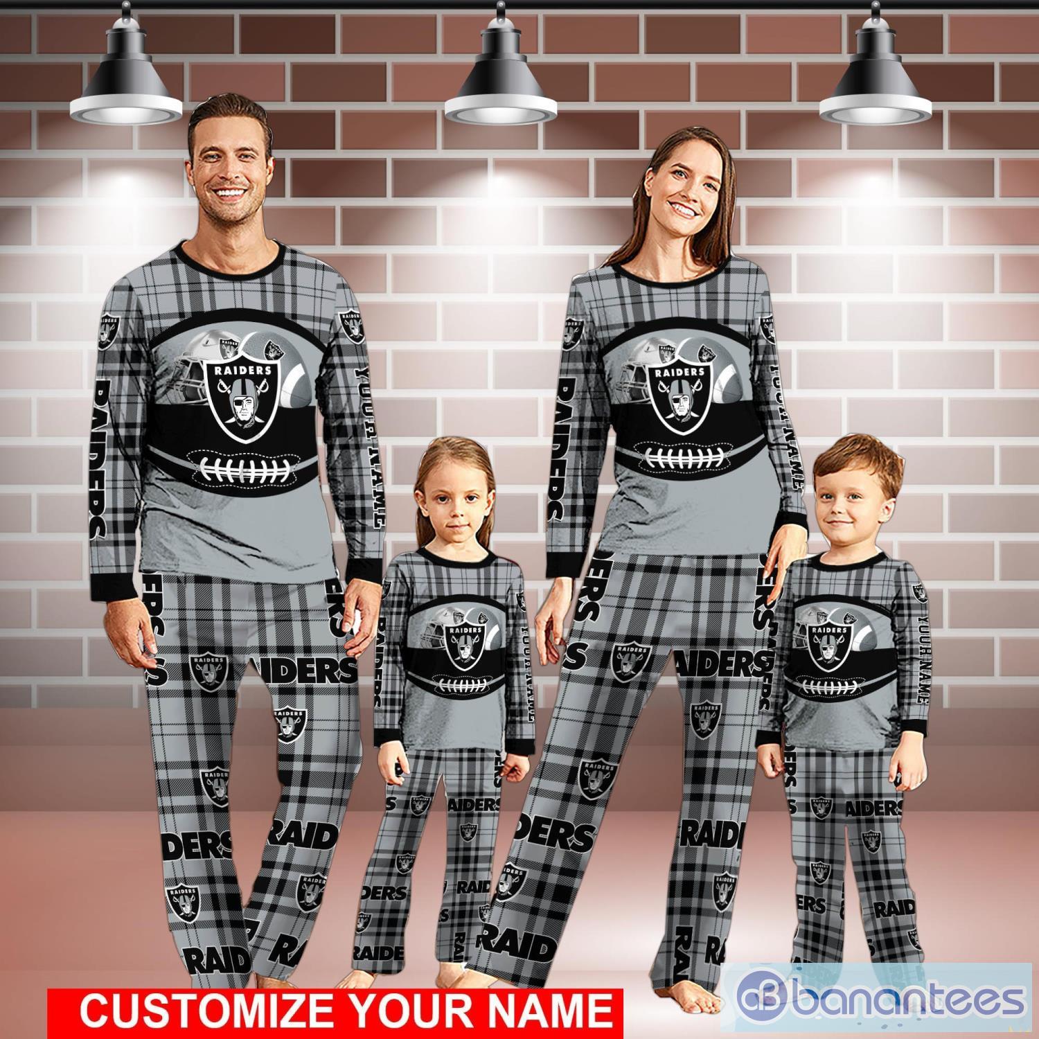 Las Vegas Raiders Team Pajamas Set Christmas Gift For Football Fan Family  Holiday Gift Personalized Name - Banantees