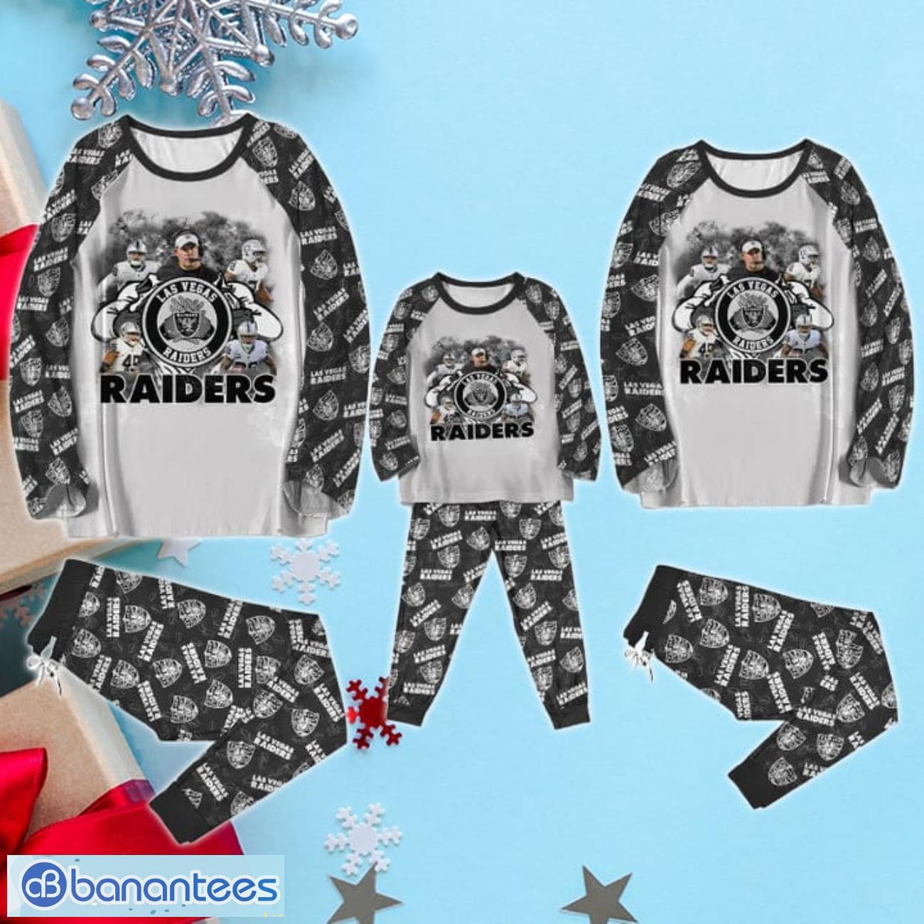 Las Vegas Raiders Custom Name Christmas Pajamas For Fans - Banantees