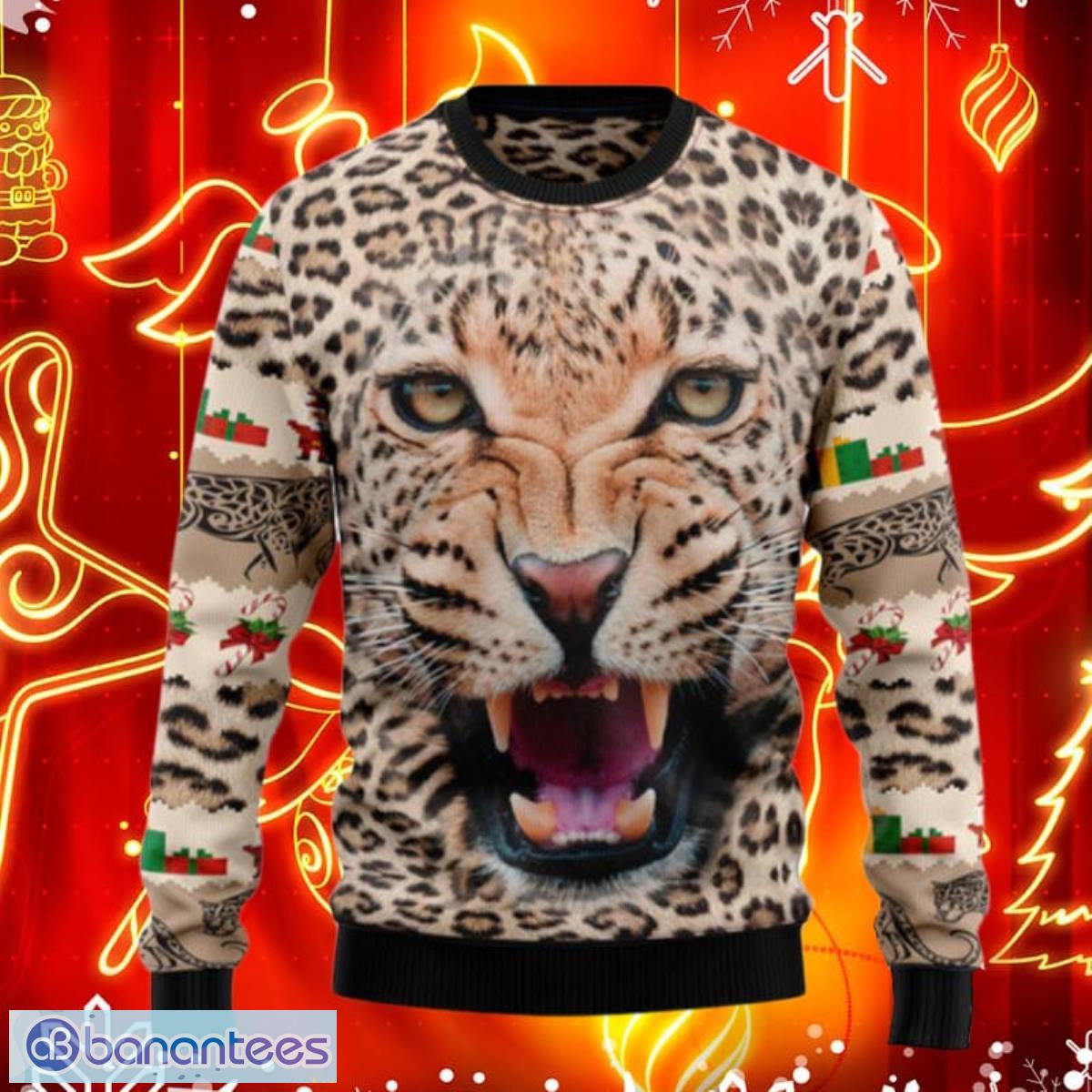 Leopard ugly 2025 christmas sweater