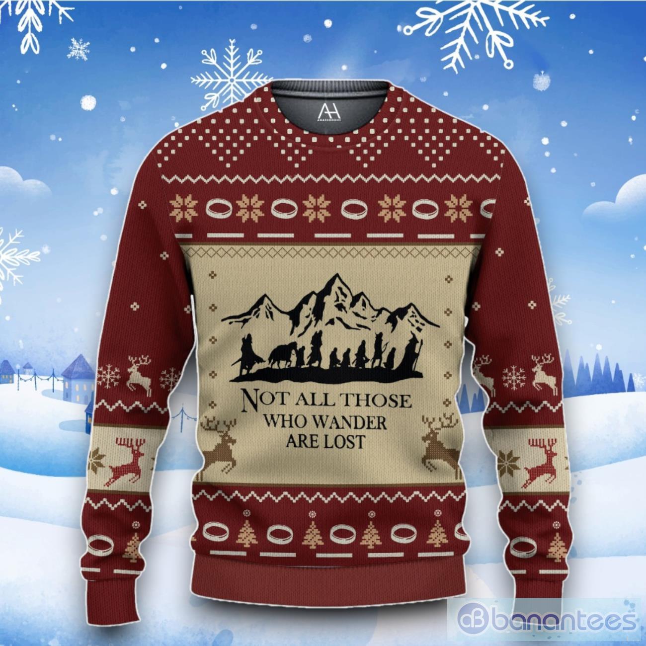 Lord Of The Rings The Fellowship Way To Mordor Vintage Ugly Christmas  Sweater Christmas Gift For Men And Women - Banantees