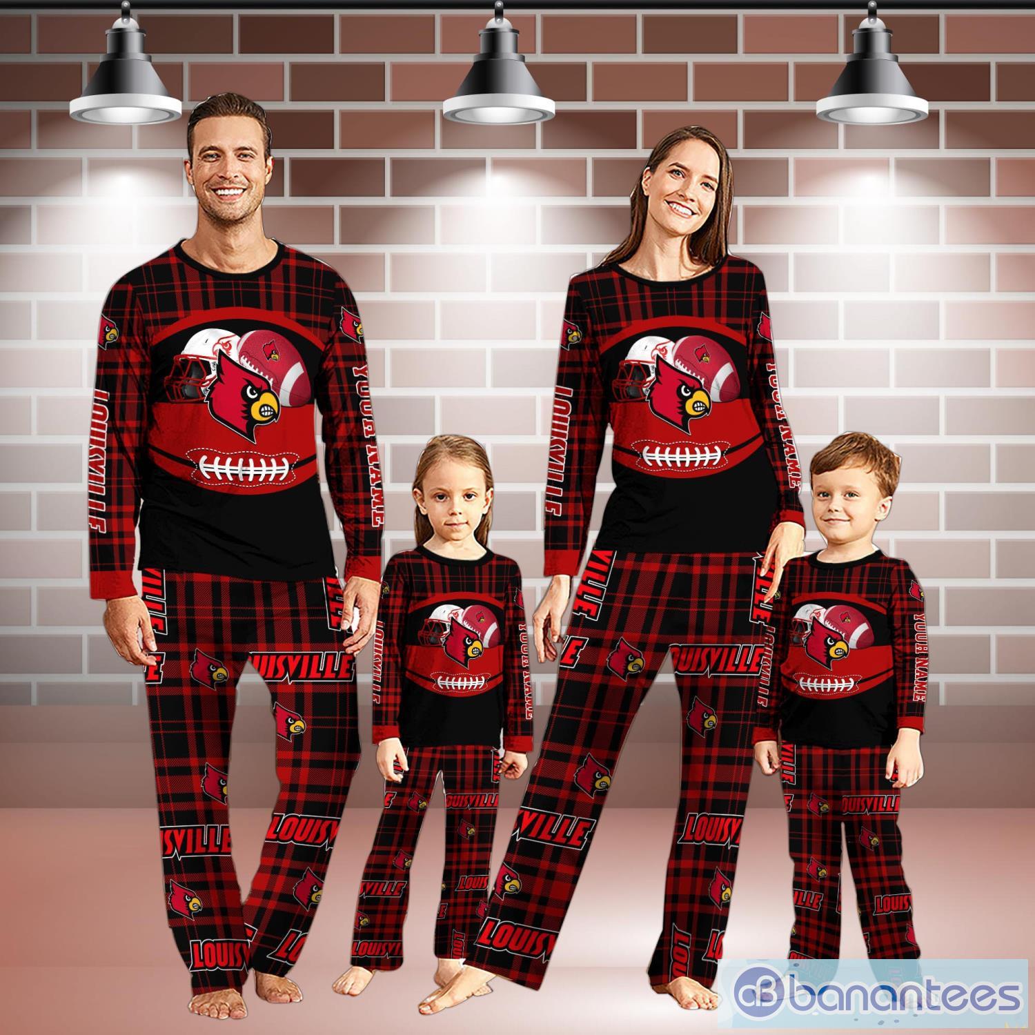 Louisville Cardinals Personalized Name Pajamas Christmas Family Gift Sport  Fans Christmas Gift - Banantees