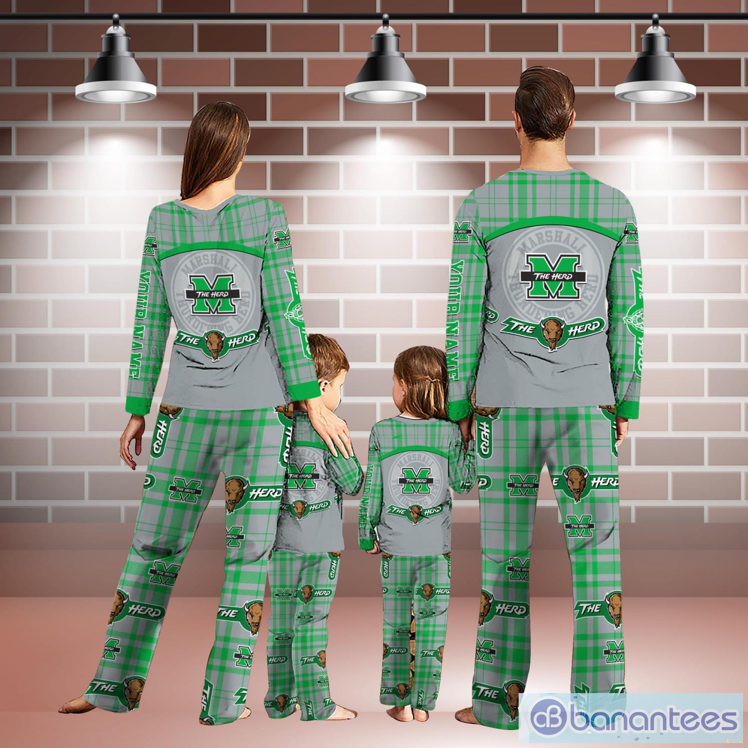 Marshall Thundering Herd Personalized Name Pajamas Christmas