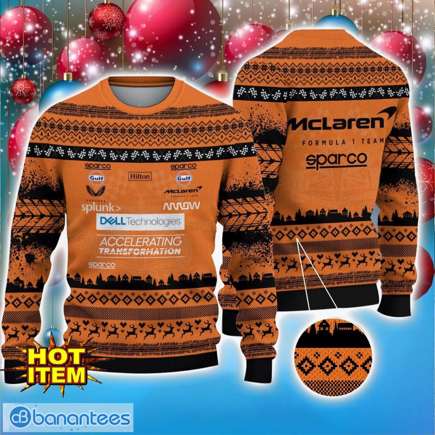 mclaren f1 team 3d ugly christmas sweater christmas holiday gift for men and women custom name image McLaren F1 Team 3D Ugly Christmas Sweater Christmas Holiday Gift For Men And Women Custom Name Product Photo 1