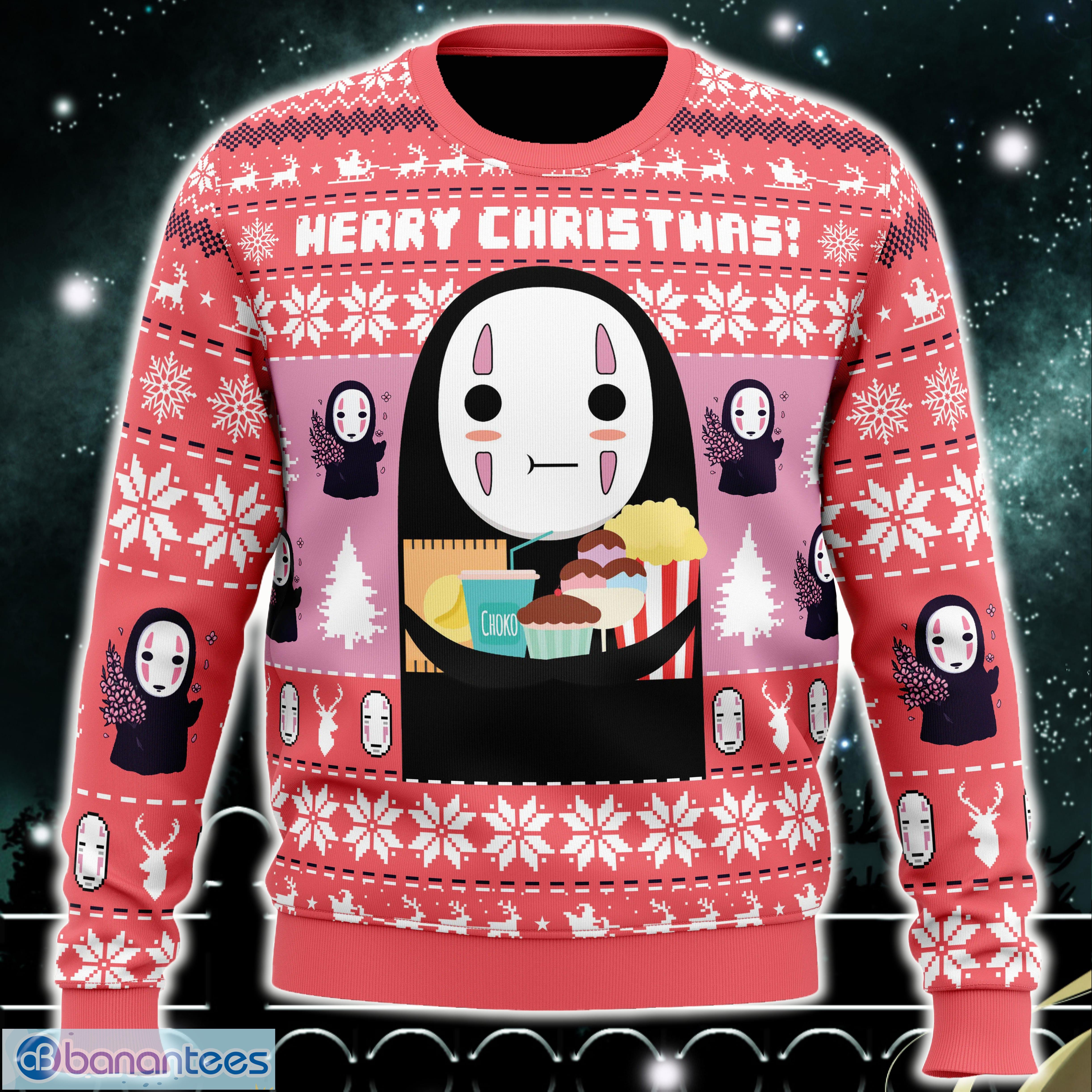 Merry Christmas No Face Spirited Away Ugly Christmas Sweater Funny Gift Ideas Christmas - Merry Christmas No Face Spirited Away Ugly Christmas Sweater_1
