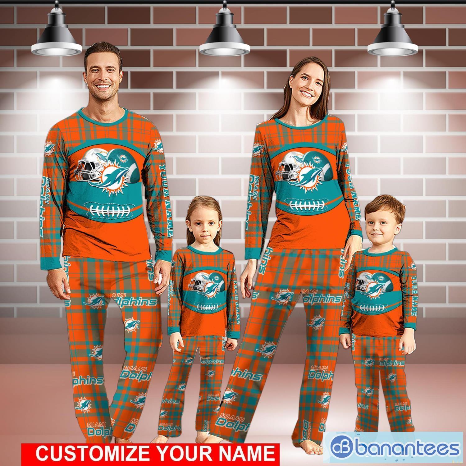 Miami Dolphins Pajamas Set Family Custom Name Christmas Gift