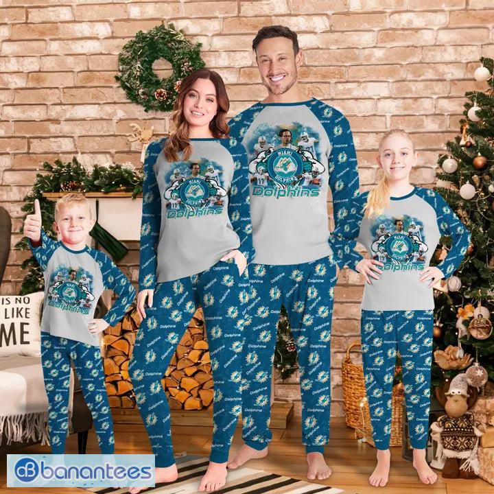 Miami Dolphins Transfer Christmas Pyjamas Set Long Sleeve Gift