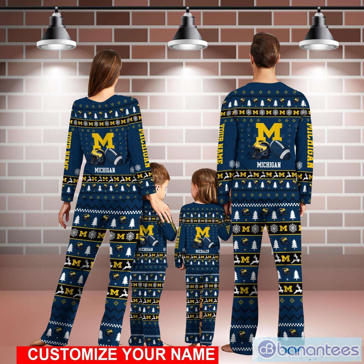 Michigan Wolverines Pajamas Set Custom Name Christmas Gift For