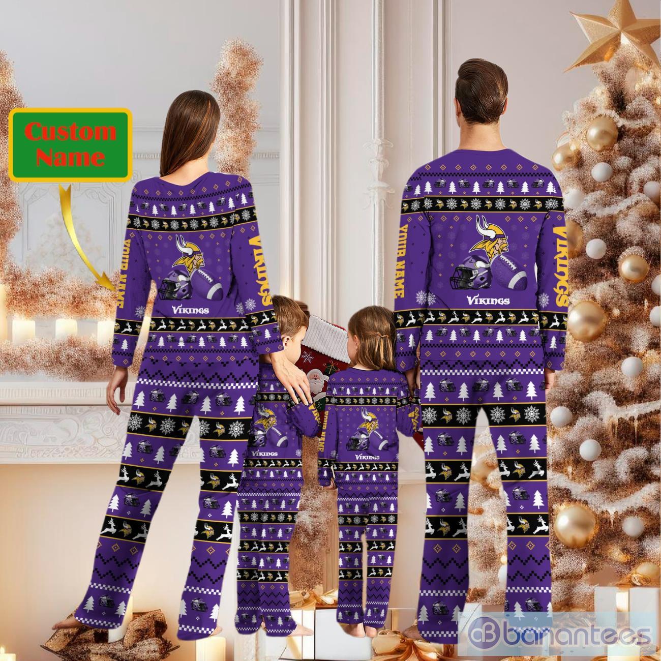 Minnesota Vikings Personalized Christmas Pajamas For Fans Banantees