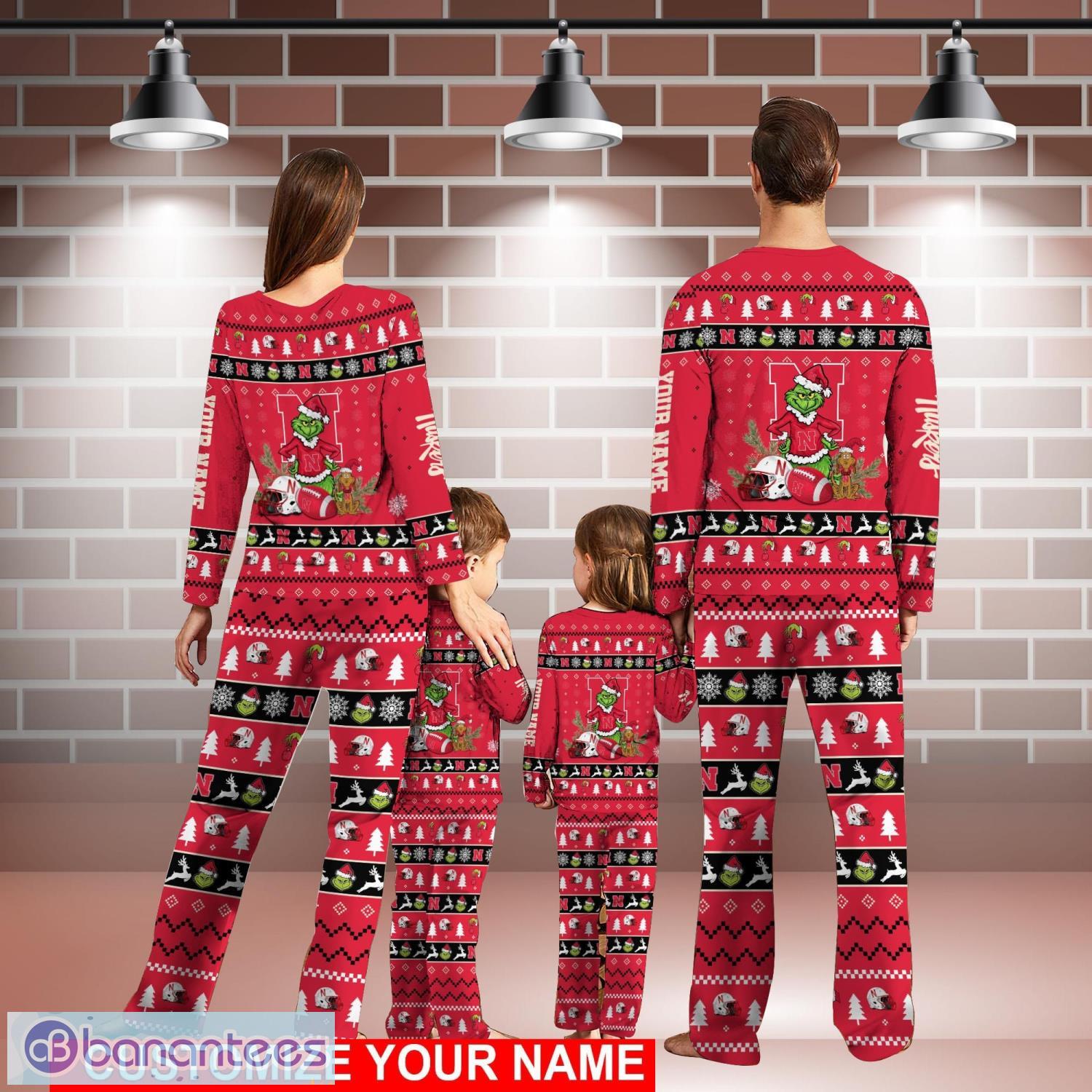 Nebraska Cornhuskers Pajamas Set Custom Name Grinch Pajamas Set Family  Christmas Gift - Banantees