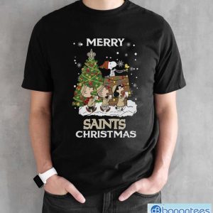 New Orleans Saints Snoopy Family Christmas Shirt - Black Unisex T-Shirt