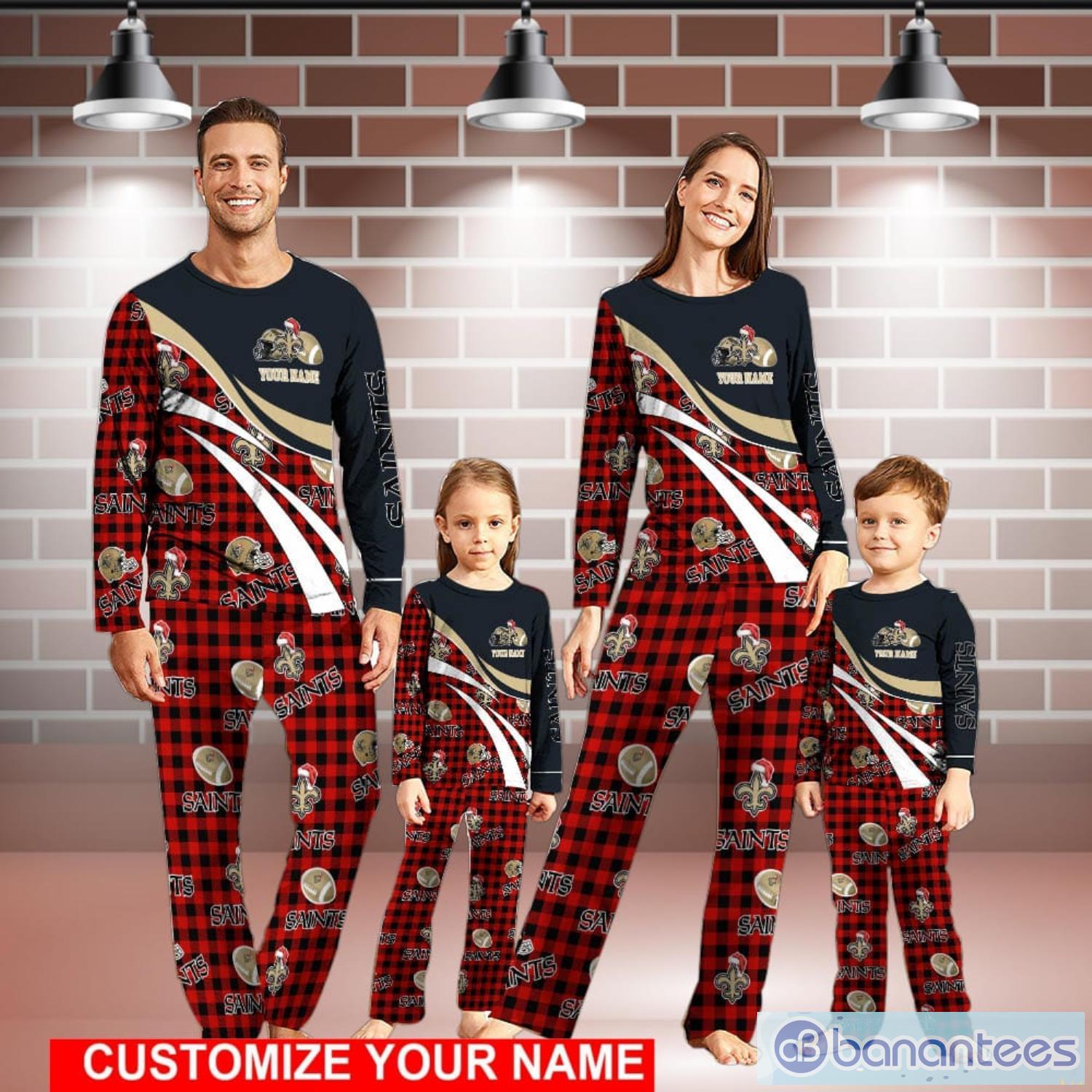 New Orleans Saints NFL Christmas Plaid Family Pajamas Set Gift For