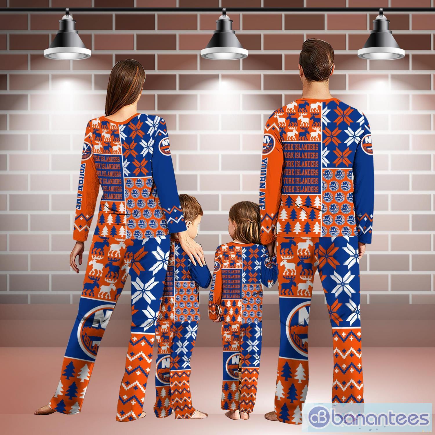 New York Islanders Pajamas Set Christmas snowflake pattern Pajamas  Christmas Gift For Family - Banantees
