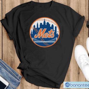 New York Mets Baseball Team Logo Shirt - Black T-Shirt