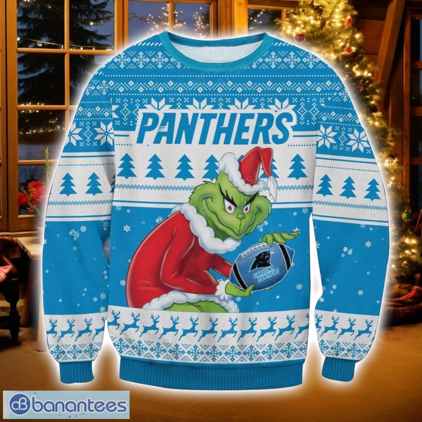 NFL Carolina Panthers Grinch Ugly Christmas Sweater Christmas Gift For Sport Fans Product Photo 1