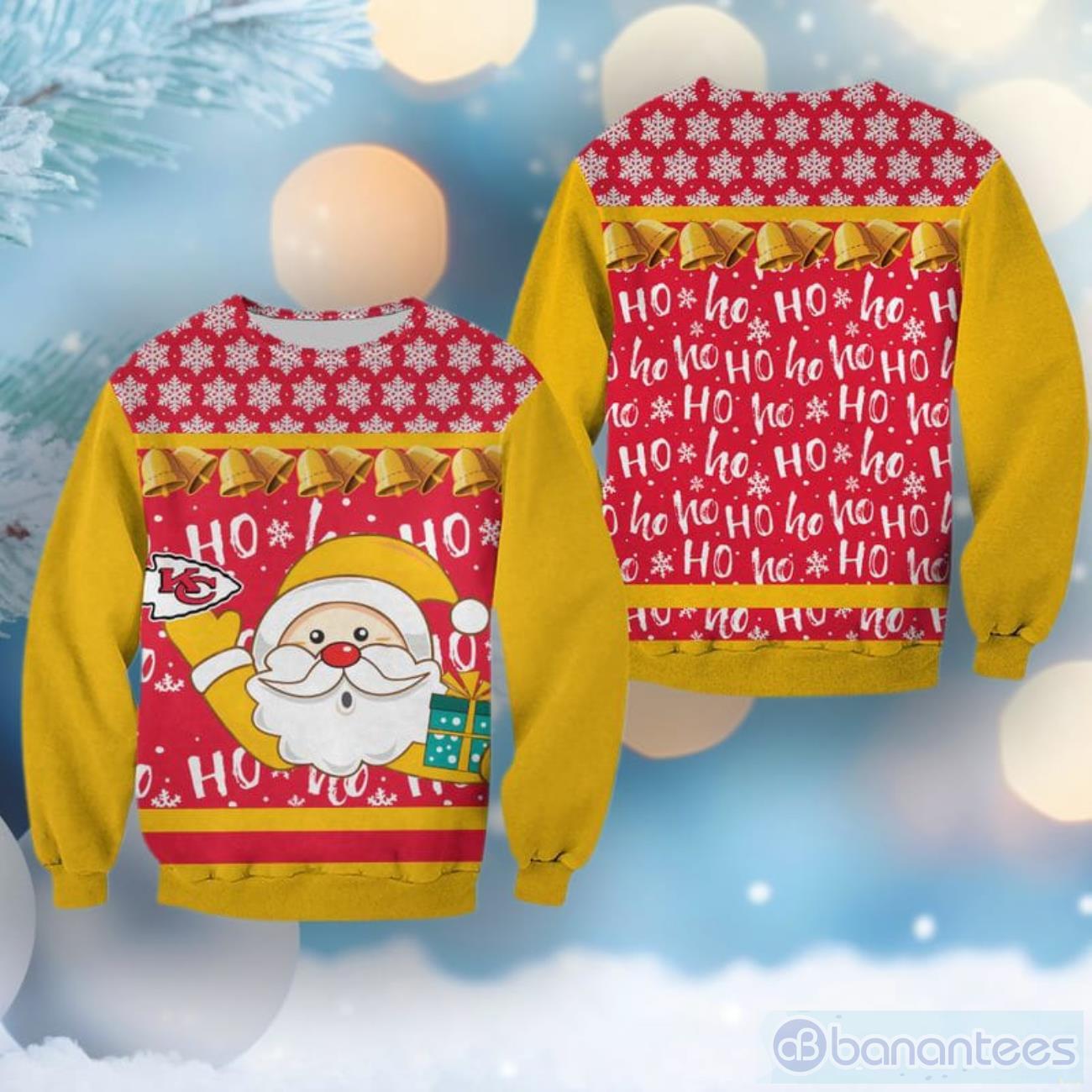 NFL Kansas City Chiefs Christmas Santa Claus Ugly Sweater Product Photo 1