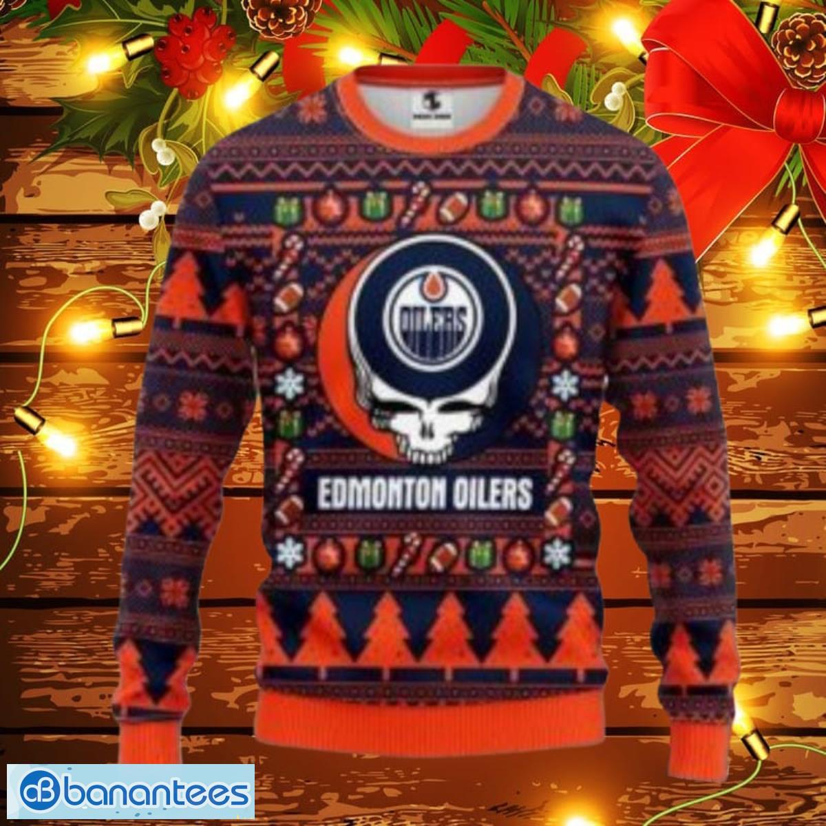 Nhl Edmonton Oilers Grateful Dead Christmas Ugly Christmas Sweaters Impressive Gift For Men And Women Product Photo 1