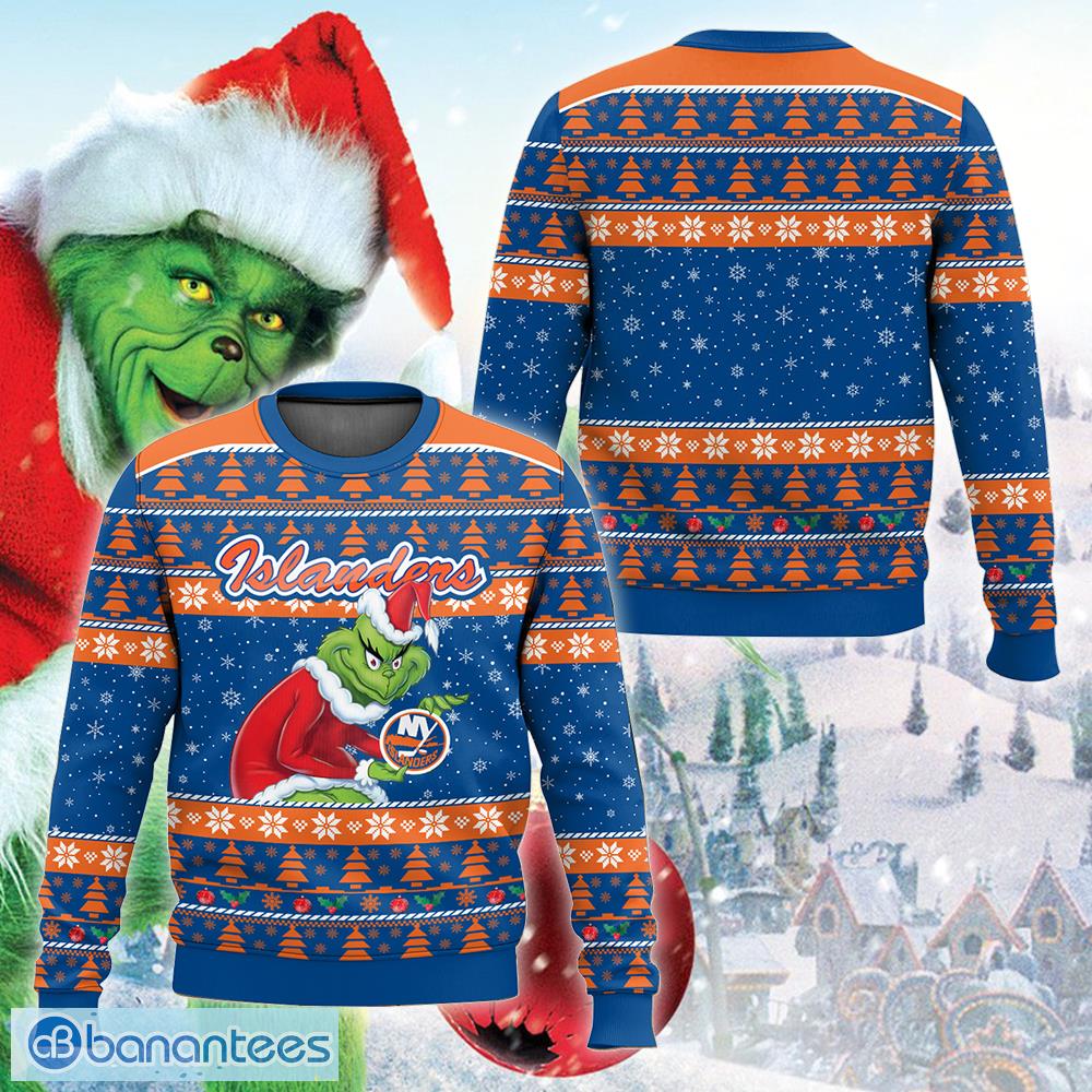 nhl new york islanders grinch ugly christmas sweater new gift for men and women image NHL New York Islanders Grinch Ugly Christmas Sweater New Gift For Men And Women - NHL New York Islanders Grinch Ugly Christmas Sweater New Gift For Men And Women