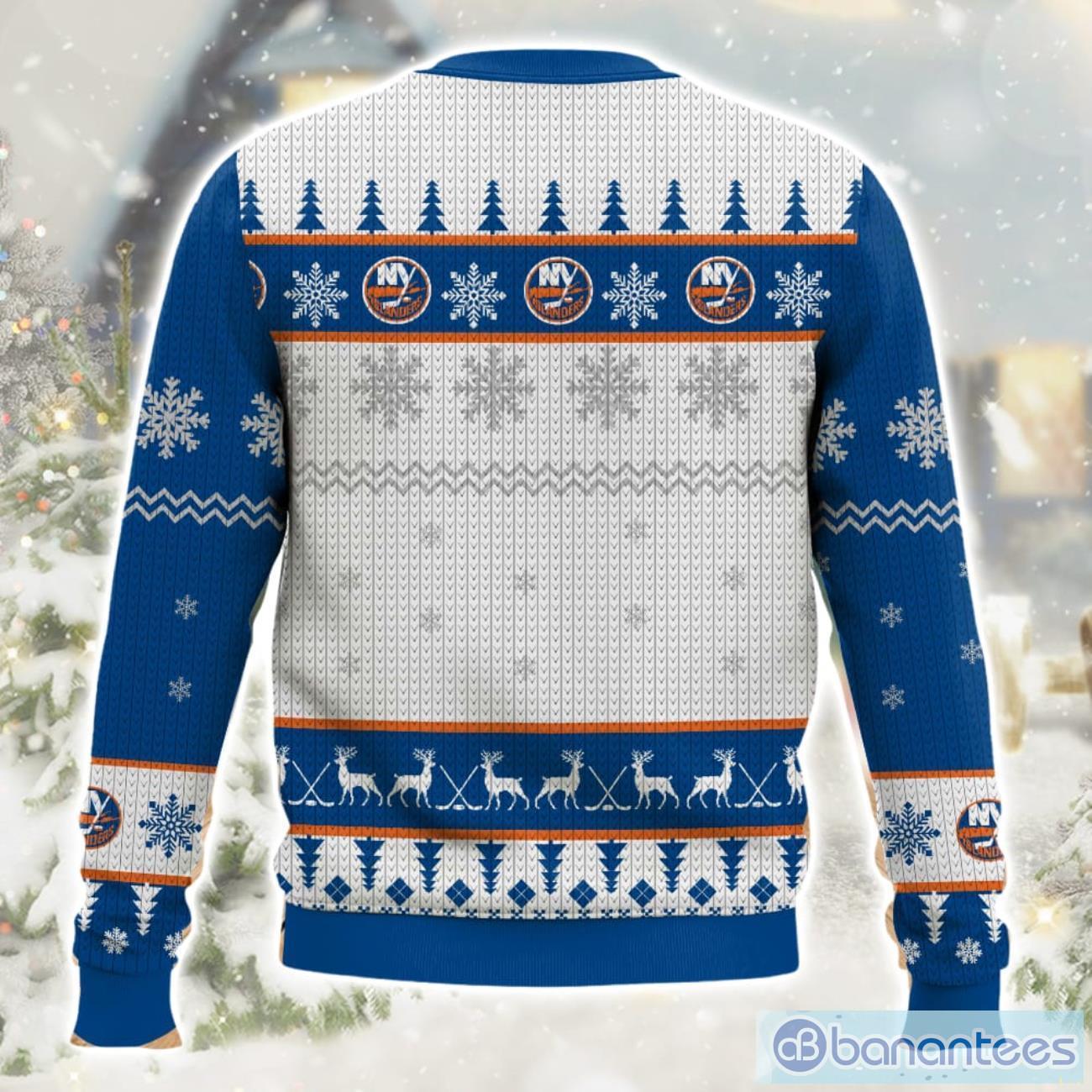 nhl new york islanders ugly christmas sweater 1 image NHL New York Islanders Ugly Christmas Sweater Product Photo 2