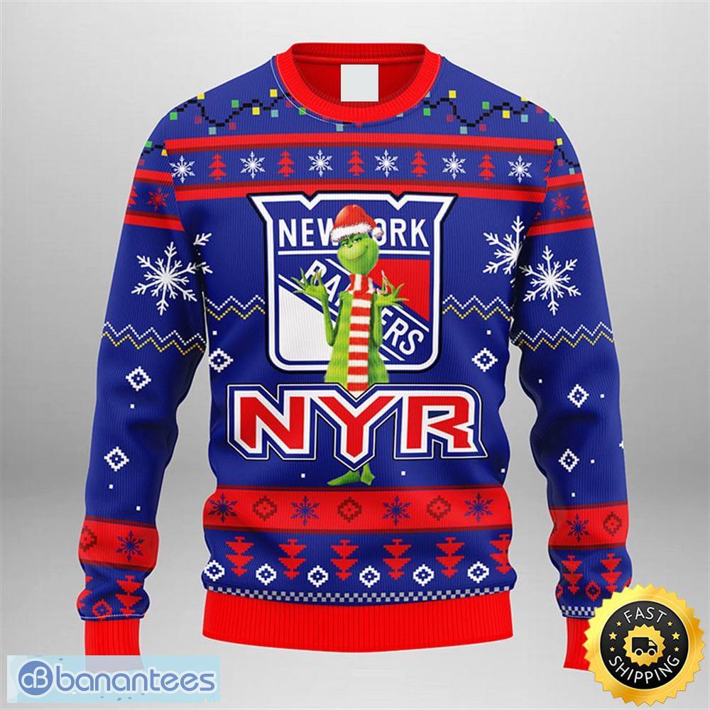 nhl new york rangers ugly christmas sweater 2023 for men and women image NHL New York Rangers Ugly Christmas Sweater 2023 For Men And Women - NHL New York Rangers Ugly Christmas Sweater 2023 For Men And Women