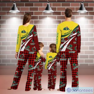 Oregon Ducks Team Pajamas Personalize Name Buffalo Plaid Christmas Pajamas Set Product Photo 2