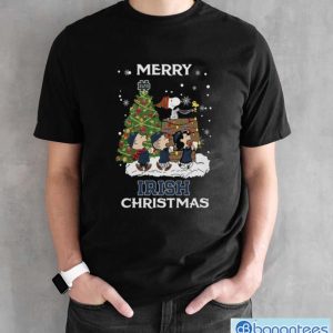 Notre Dame Fighting Irish Snoopy Family Christmas Shirt - Black Unisex T-Shirt